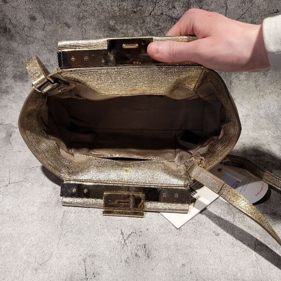 Gorgeous Lanvin Metallic Crossbody Clutch Bowling Bag Authentic - Picture 5 of 5